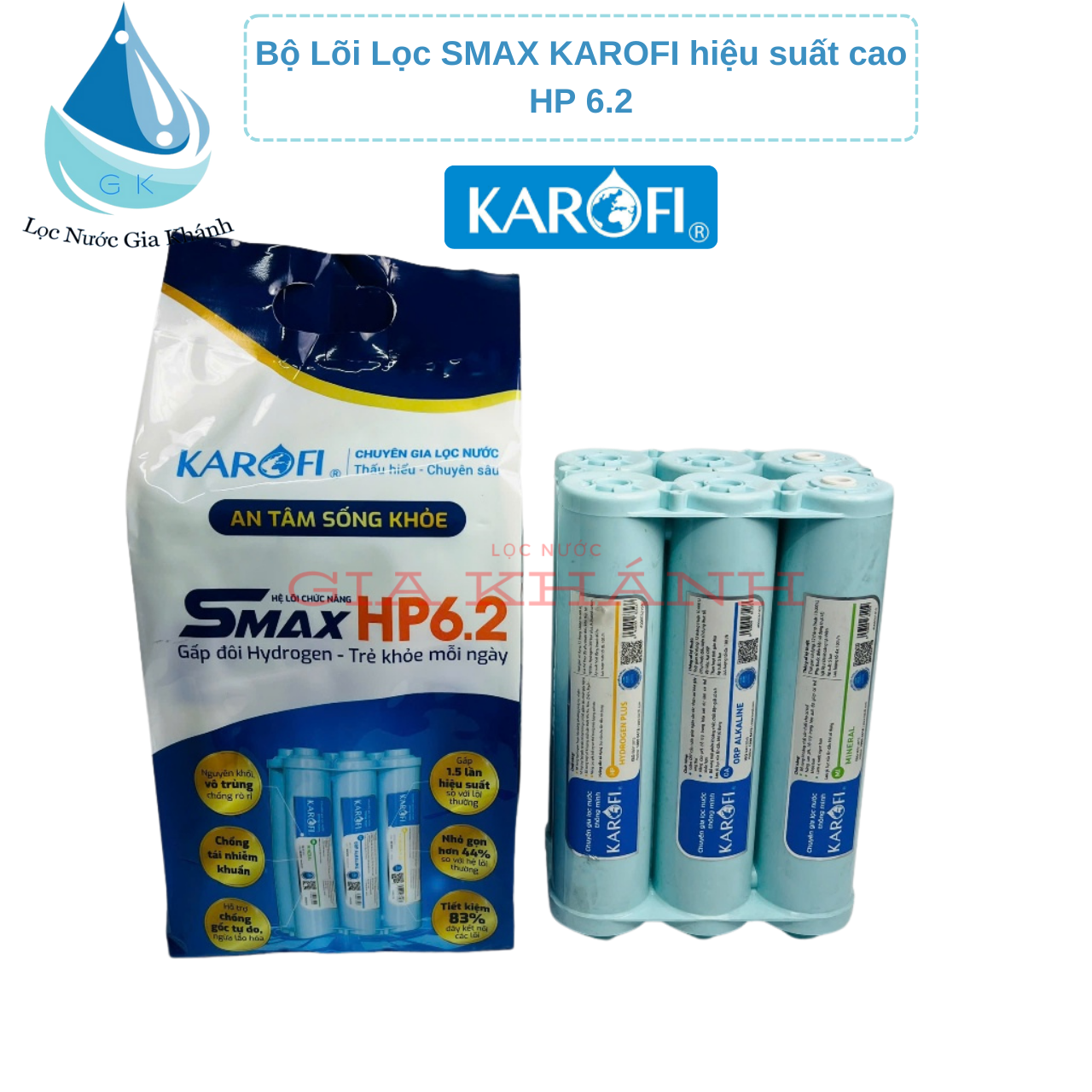 Bộ lõi lọc chức năng Karofi SMAX HP 6.2 – Hiệu suất cao, gấp đôi Hydrogen